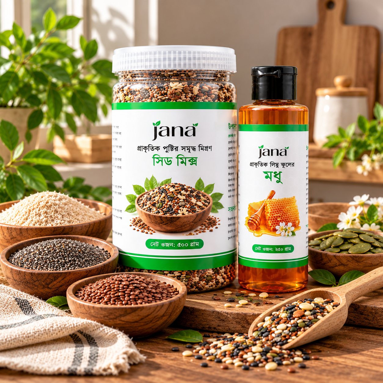 Jana Seed Mix and Honey Still Life
