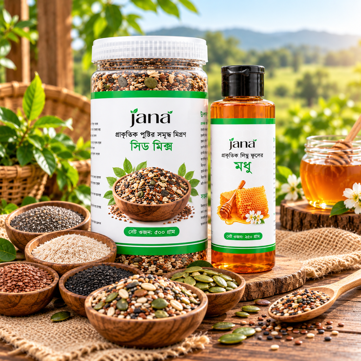 Jana Seed Mix and Litchi Honey Display