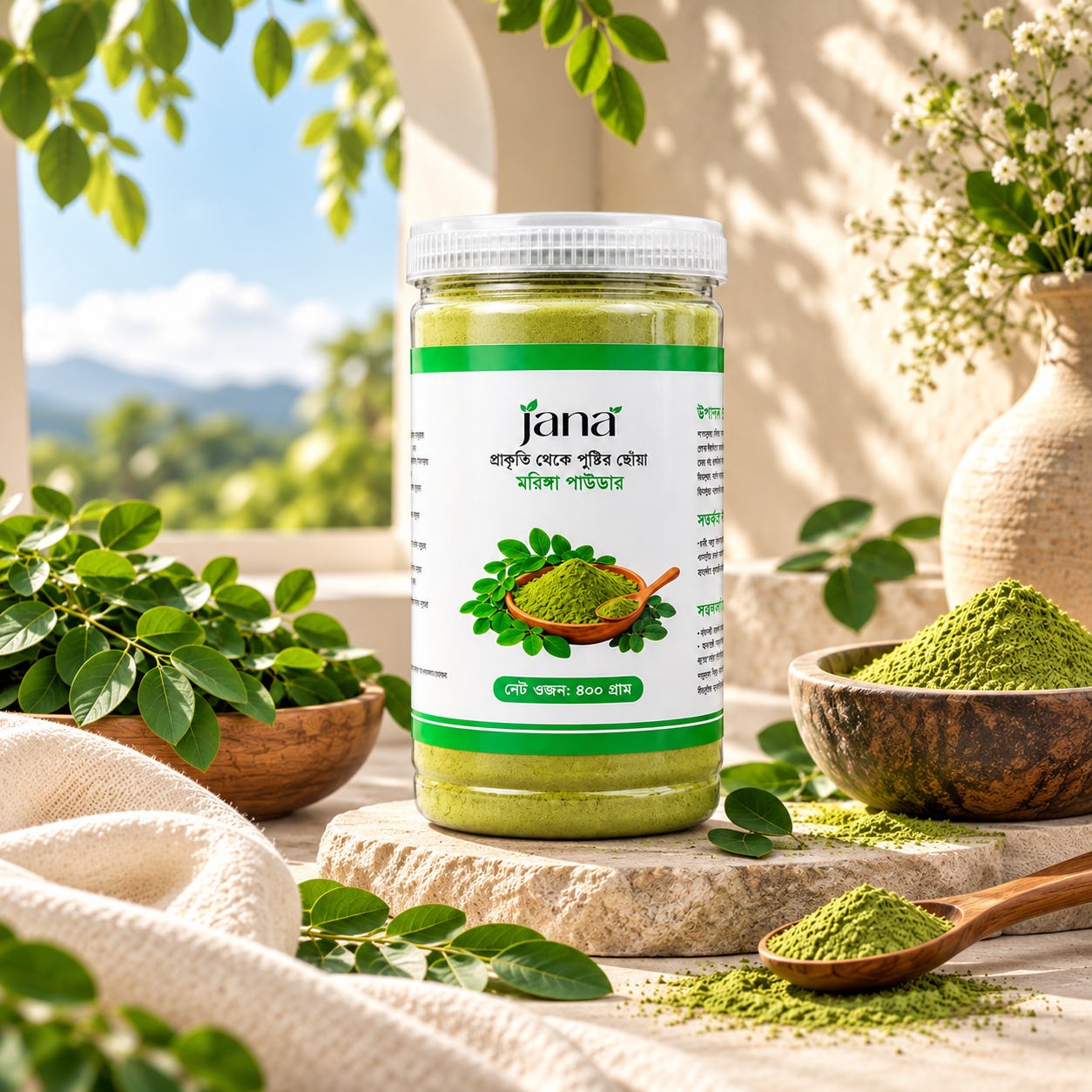 Premium Moringa Powder Still Life